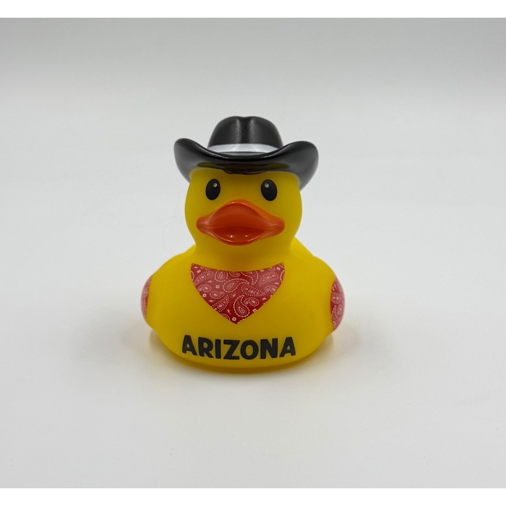 Arizona Cowboy Rubber Duck Souvenir Yellow Western Hat Bandana 2.5 Inch Tall